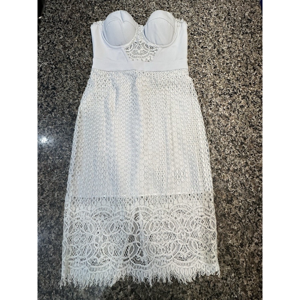 Bebe Women's Size 6 Lace Corset Cocktail Dress Underwire Bridal‎ Evening Party